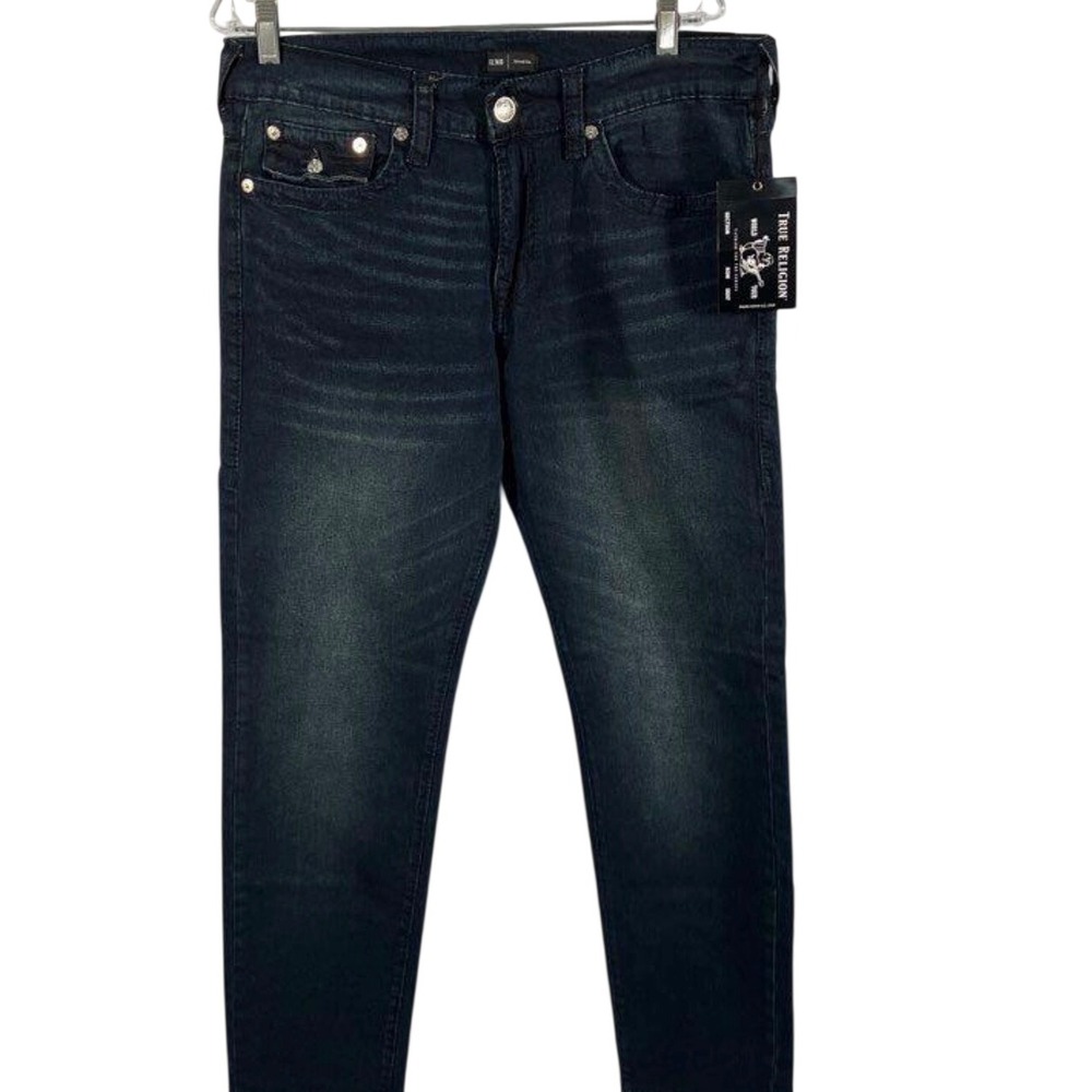 NWT True Religion Geno BigT Relaxed Slim World Tour Dark Wash Mens Jeans W33xL32